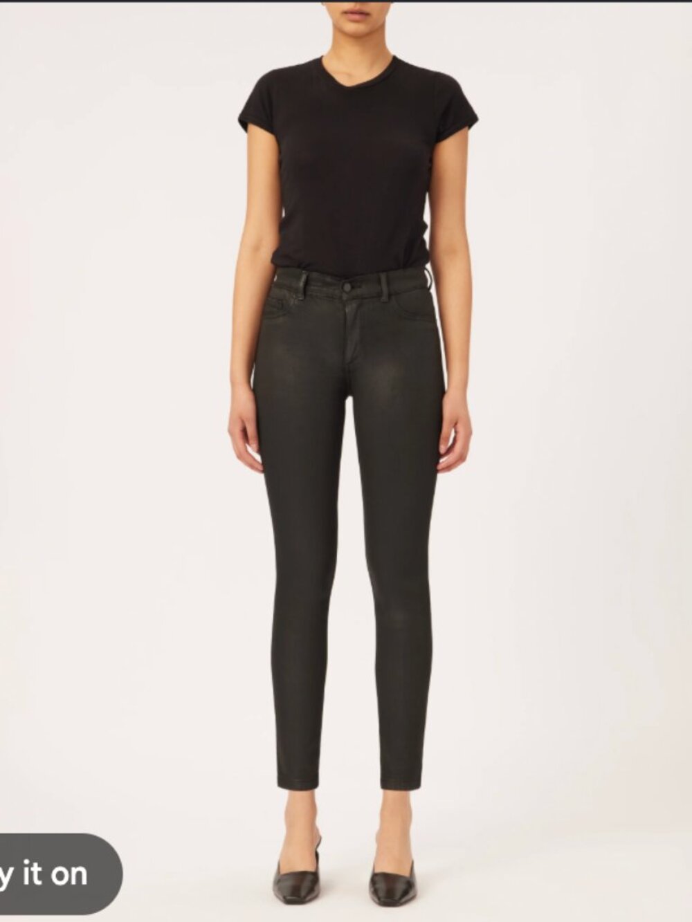 DL1961 Florence Mid Rise Instasculpt Black Skinny Jeans Size 28